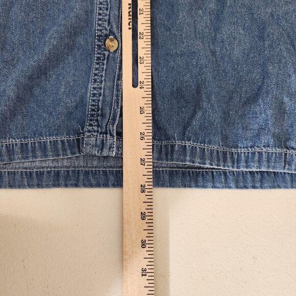 Vintage Bobbie Brooks Shirt Womens 18W 20W Denim Floral Embroidered Button Up 90 - Picture 10 of 12